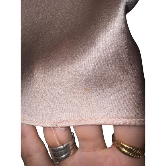 St. John Evening Pale Rose Satin Slip Dress Lace Trim Size 6 – Vintage Glam - Picture 8 of 14